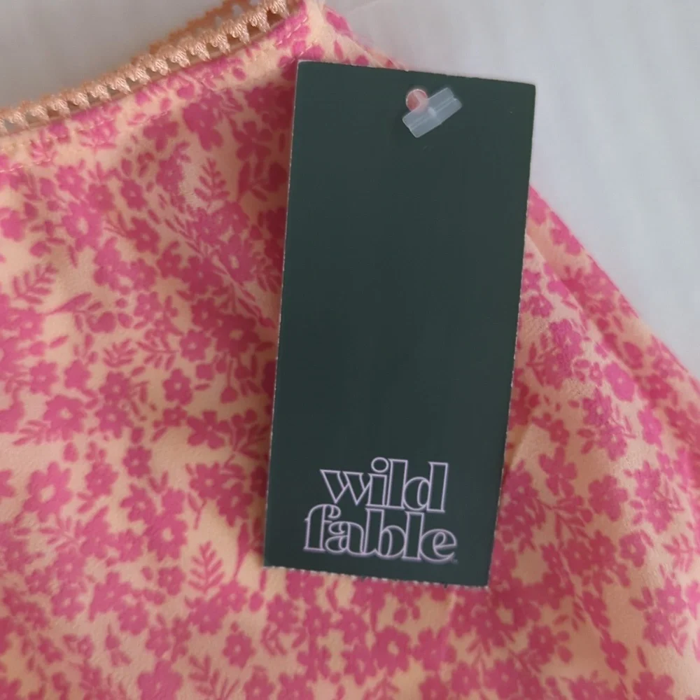 NWT Wild Fable Floral Ruffle Hem Midi Skirt LARGE Pink Dainty - Picture 6 of 14